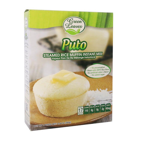 Green Leaves Rice and Coconut Instant Dessert- Puto (Gluten-free Steamed Rice Muffin)